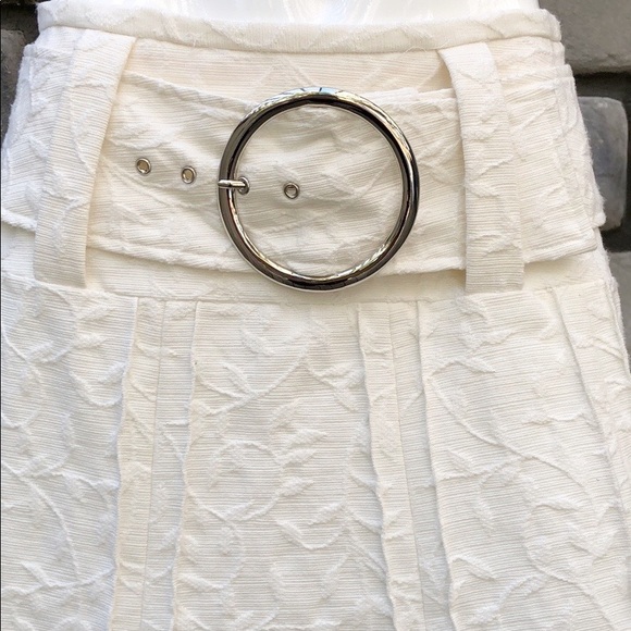 Creme A-Line Pleated Skirt EUC mel en stel sz 4 - Picture 2 of 8